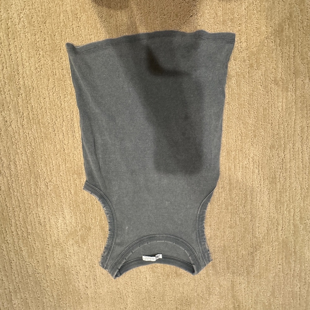 Zara Charcoal Ribbed Tank Top